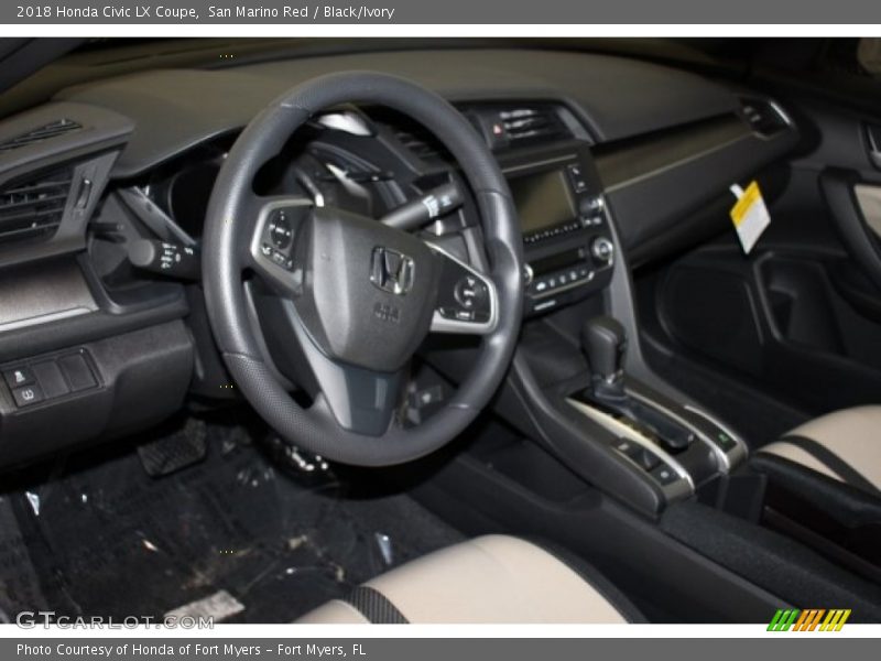 San Marino Red / Black/Ivory 2018 Honda Civic LX Coupe