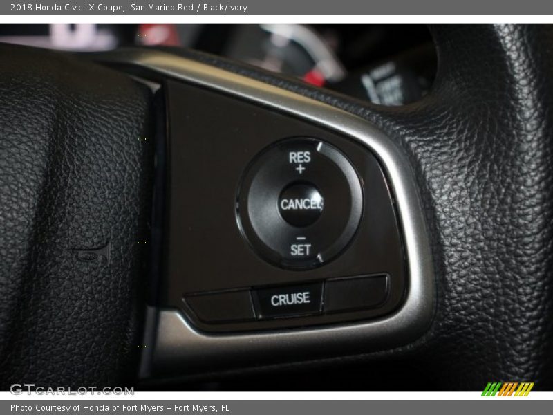 San Marino Red / Black/Ivory 2018 Honda Civic LX Coupe
