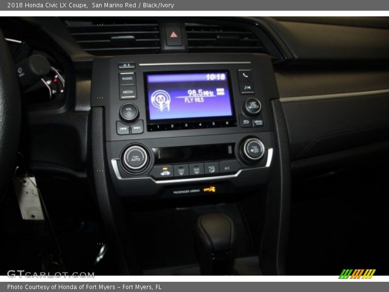 San Marino Red / Black/Ivory 2018 Honda Civic LX Coupe
