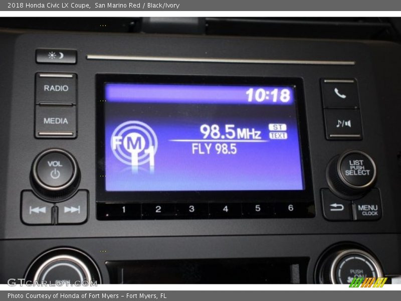 San Marino Red / Black/Ivory 2018 Honda Civic LX Coupe