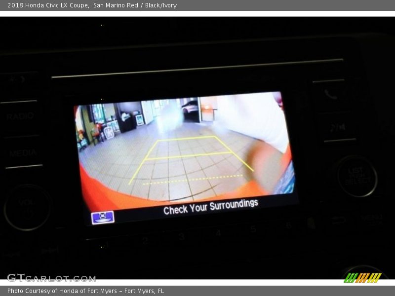 San Marino Red / Black/Ivory 2018 Honda Civic LX Coupe