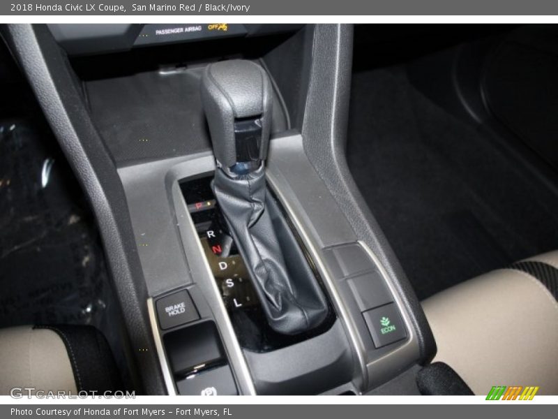 San Marino Red / Black/Ivory 2018 Honda Civic LX Coupe