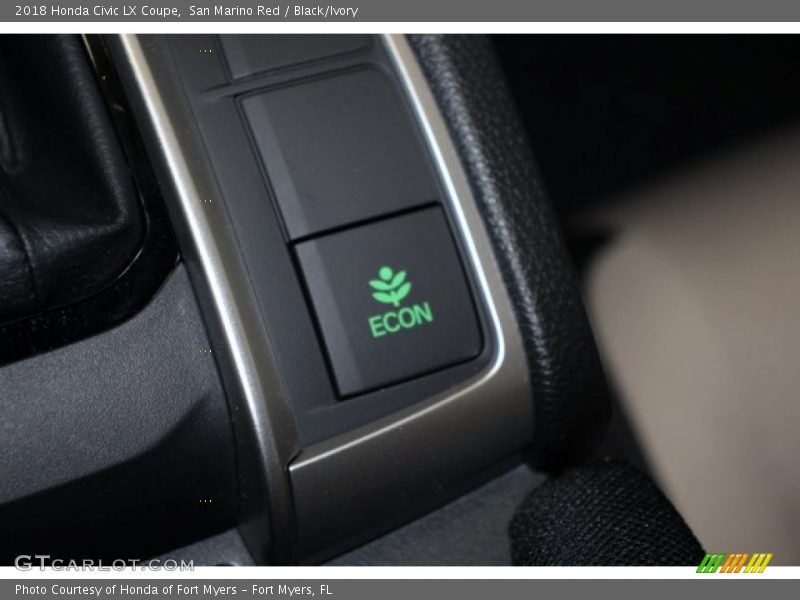 San Marino Red / Black/Ivory 2018 Honda Civic LX Coupe