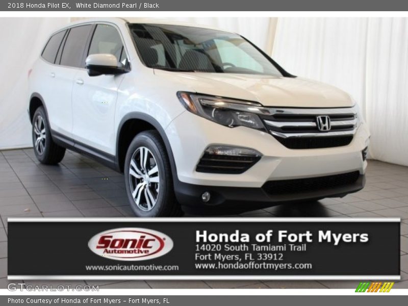 White Diamond Pearl / Black 2018 Honda Pilot EX