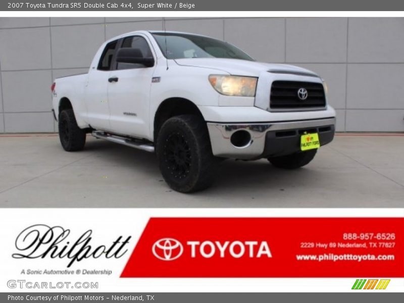 Super White / Beige 2007 Toyota Tundra SR5 Double Cab 4x4