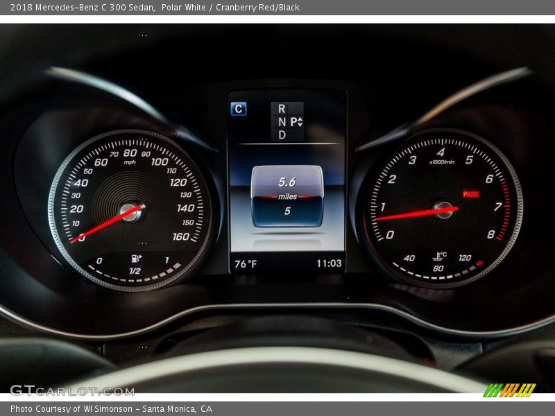 Polar White / Cranberry Red/Black 2018 Mercedes-Benz C 300 Sedan