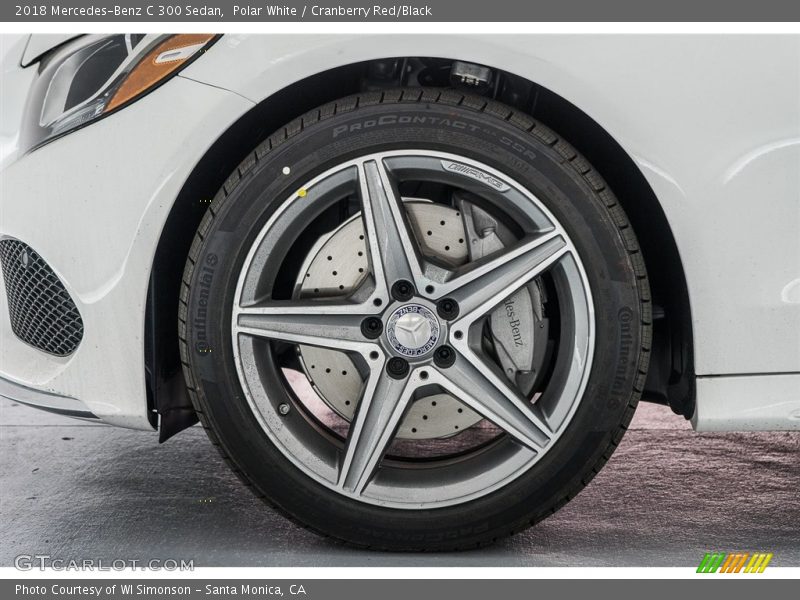 Polar White / Cranberry Red/Black 2018 Mercedes-Benz C 300 Sedan