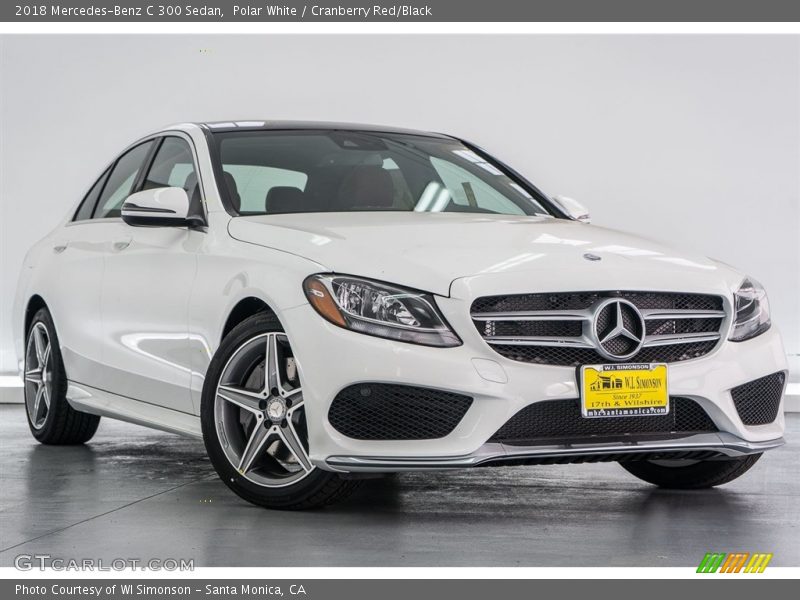 Polar White / Cranberry Red/Black 2018 Mercedes-Benz C 300 Sedan