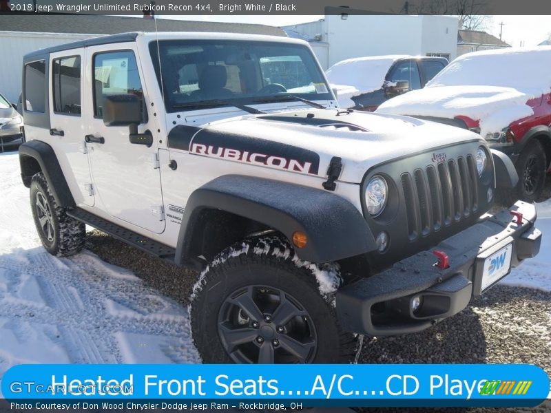 Bright White / Black 2018 Jeep Wrangler Unlimited Rubicon Recon 4x4