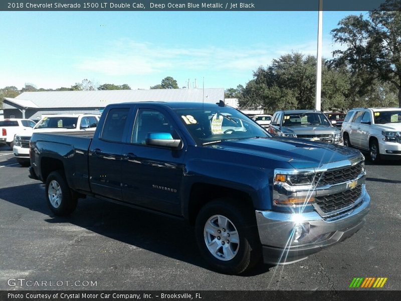 Deep Ocean Blue Metallic / Jet Black 2018 Chevrolet Silverado 1500 LT Double Cab