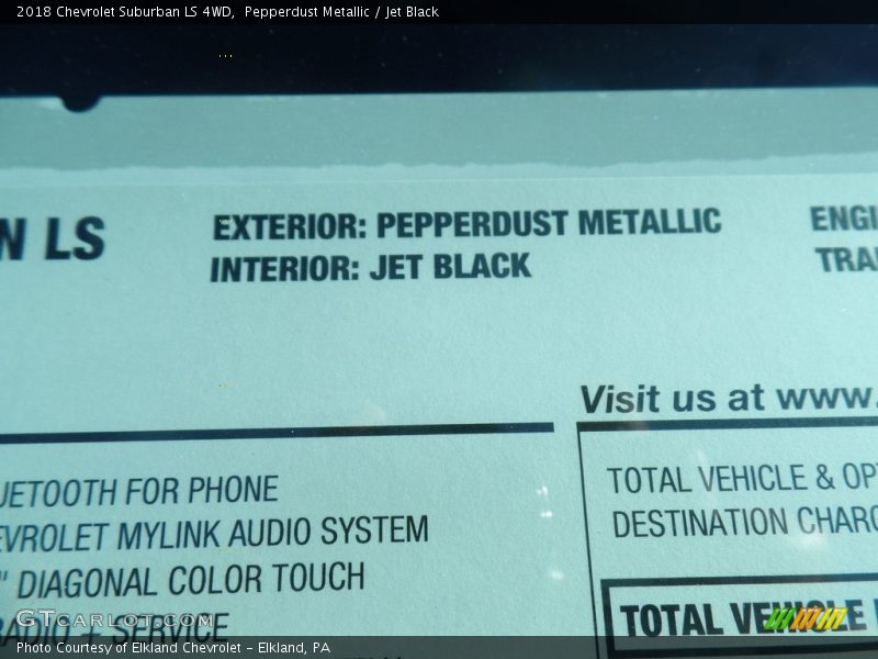 Pepperdust Metallic / Jet Black 2018 Chevrolet Suburban LS 4WD