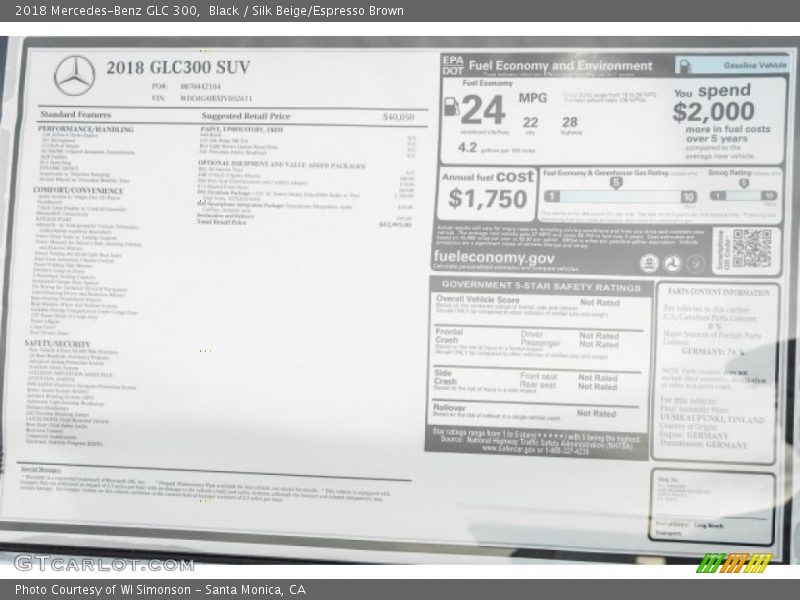 Black / Silk Beige/Espresso Brown 2018 Mercedes-Benz GLC 300