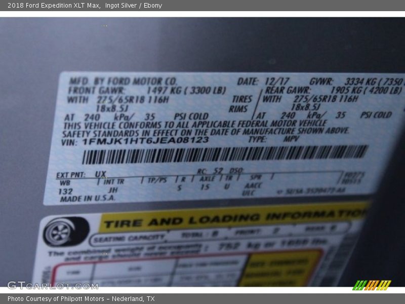 Ingot Silver / Ebony 2018 Ford Expedition XLT Max
