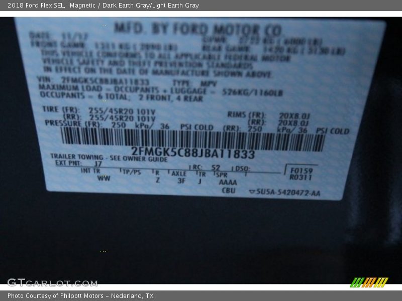 Magnetic / Dark Earth Gray/Light Earth Gray 2018 Ford Flex SEL