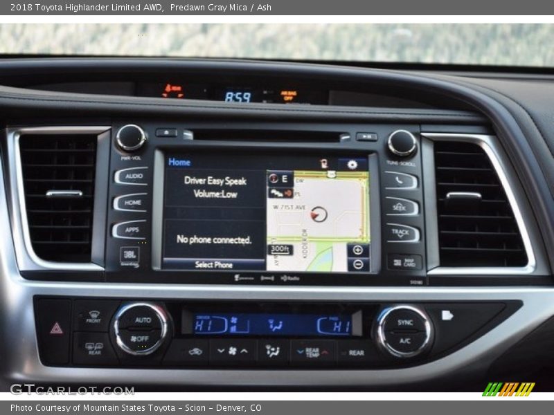 Predawn Gray Mica / Ash 2018 Toyota Highlander Limited AWD