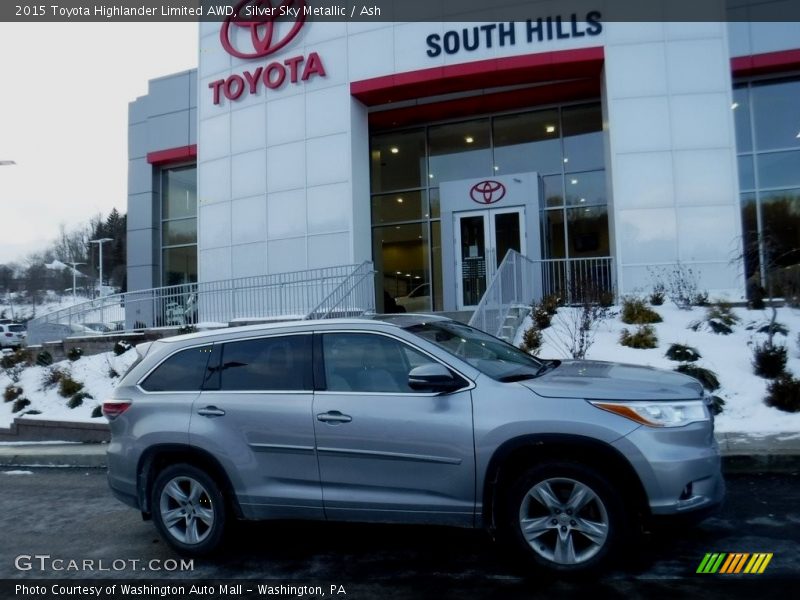 Silver Sky Metallic / Ash 2015 Toyota Highlander Limited AWD