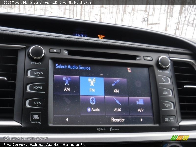 Silver Sky Metallic / Ash 2015 Toyota Highlander Limited AWD