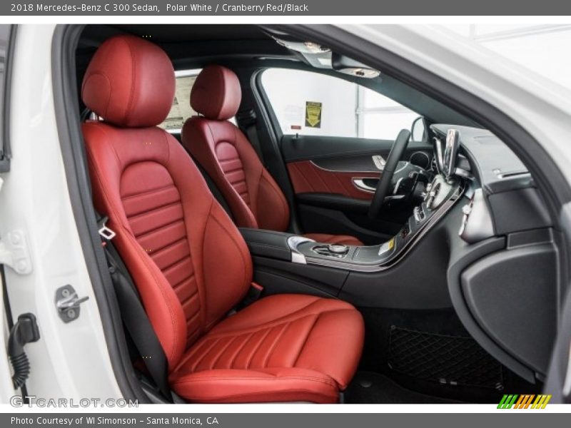 Polar White / Cranberry Red/Black 2018 Mercedes-Benz C 300 Sedan