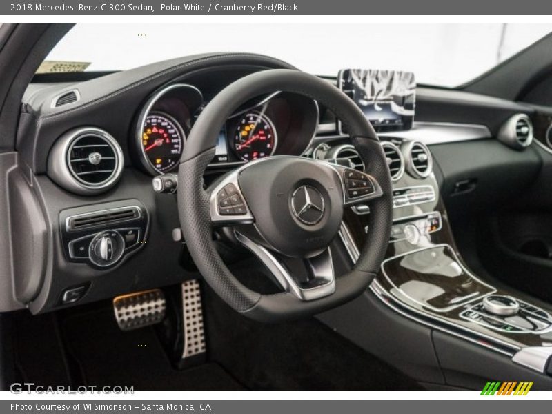 Polar White / Cranberry Red/Black 2018 Mercedes-Benz C 300 Sedan