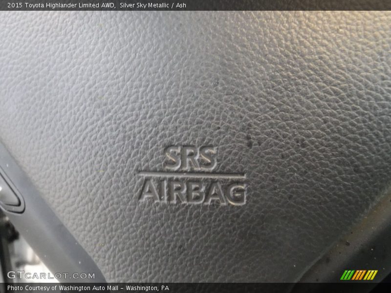 Silver Sky Metallic / Ash 2015 Toyota Highlander Limited AWD