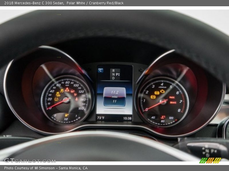 Polar White / Cranberry Red/Black 2018 Mercedes-Benz C 300 Sedan