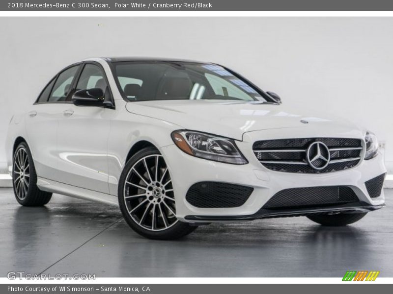 Polar White / Cranberry Red/Black 2018 Mercedes-Benz C 300 Sedan