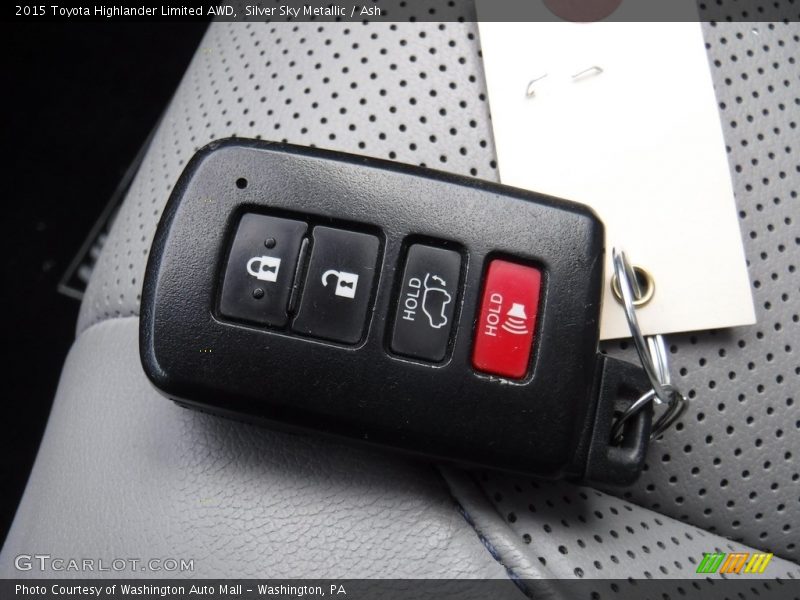 Silver Sky Metallic / Ash 2015 Toyota Highlander Limited AWD