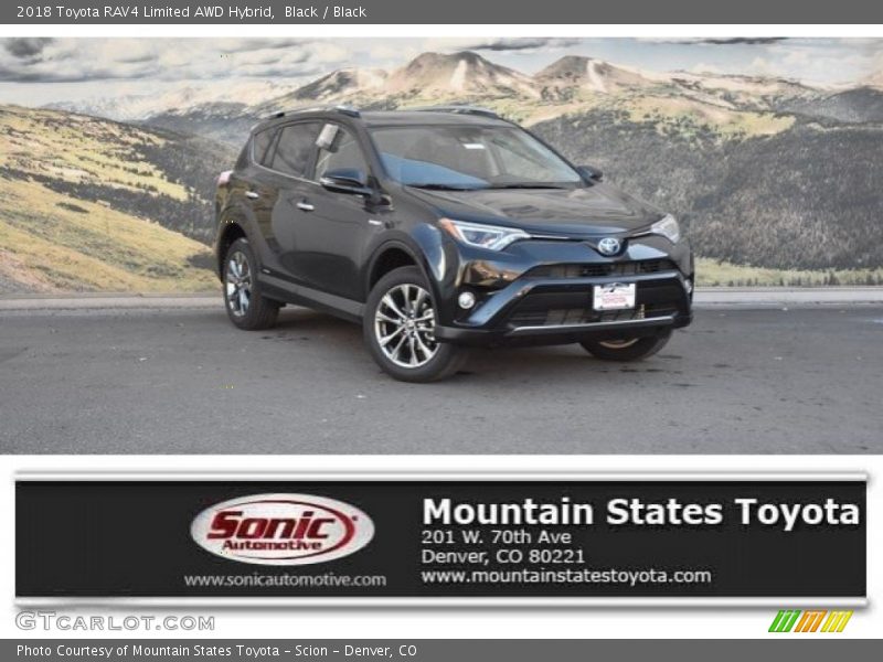 Black / Black 2018 Toyota RAV4 Limited AWD Hybrid