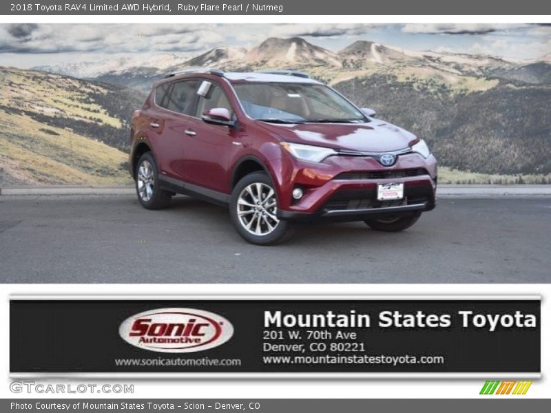 Ruby Flare Pearl / Nutmeg 2018 Toyota RAV4 Limited AWD Hybrid
