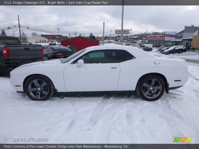 Bright White / Dark Slate Gray/Radar Red 2012 Dodge Challenger SXT