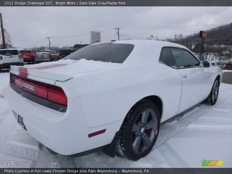 Bright White / Dark Slate Gray/Radar Red 2012 Dodge Challenger SXT