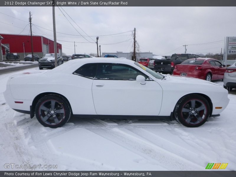 Bright White / Dark Slate Gray/Radar Red 2012 Dodge Challenger SXT