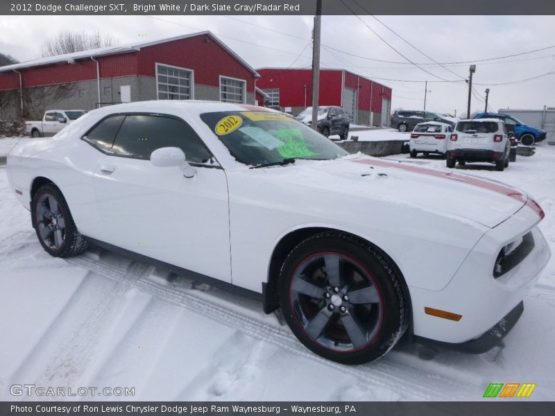 Bright White / Dark Slate Gray/Radar Red 2012 Dodge Challenger SXT