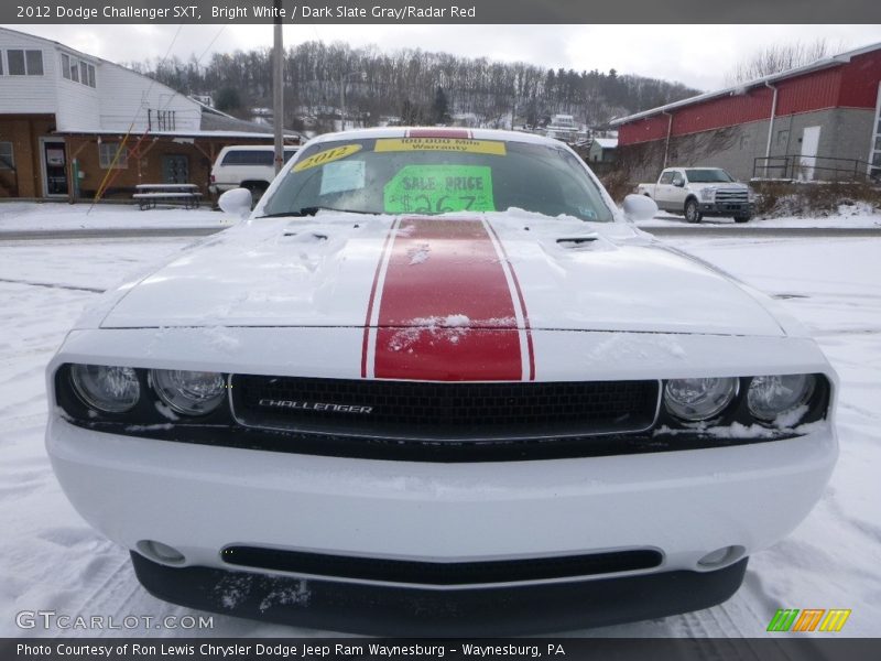 Bright White / Dark Slate Gray/Radar Red 2012 Dodge Challenger SXT