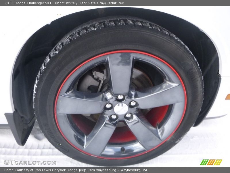 Bright White / Dark Slate Gray/Radar Red 2012 Dodge Challenger SXT