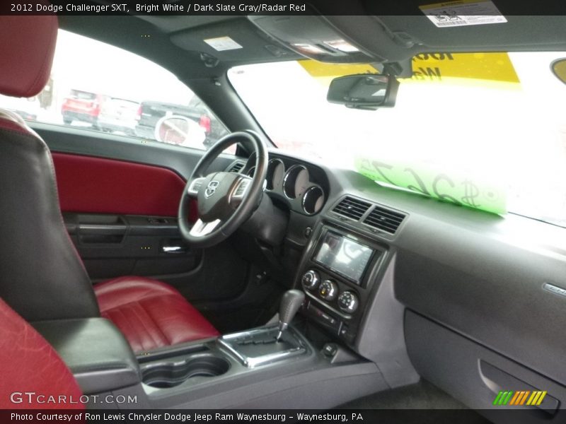 Bright White / Dark Slate Gray/Radar Red 2012 Dodge Challenger SXT
