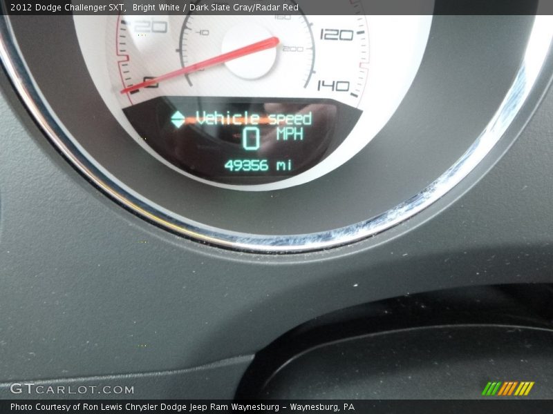Bright White / Dark Slate Gray/Radar Red 2012 Dodge Challenger SXT