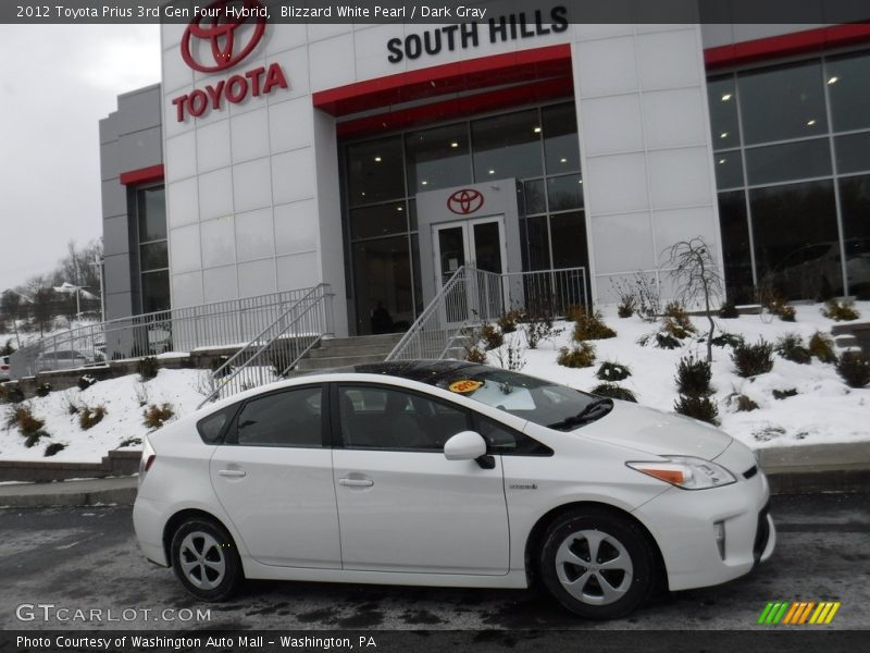 Blizzard White Pearl / Dark Gray 2012 Toyota Prius 3rd Gen Four Hybrid