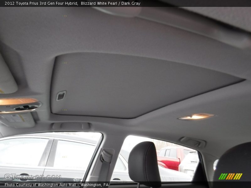 Blizzard White Pearl / Dark Gray 2012 Toyota Prius 3rd Gen Four Hybrid