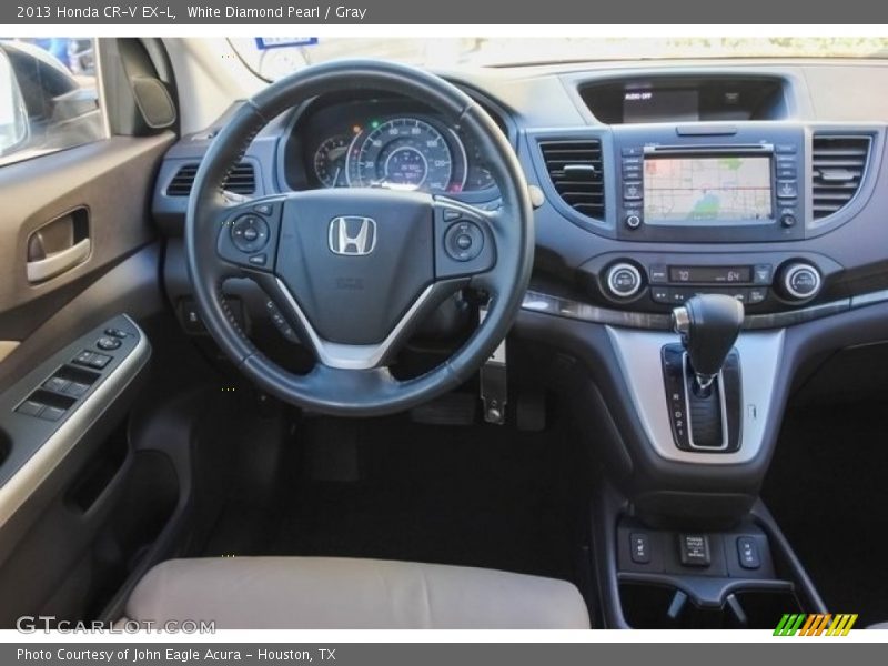 White Diamond Pearl / Gray 2013 Honda CR-V EX-L