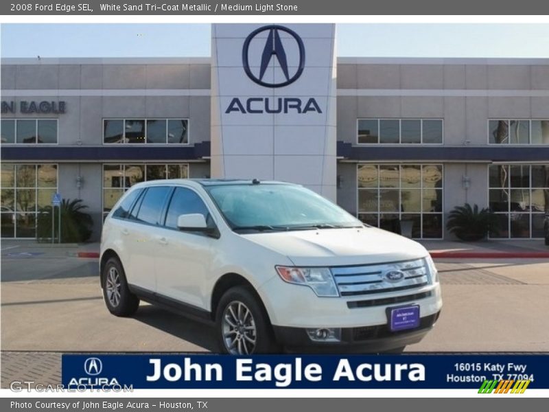 White Sand Tri-Coat Metallic / Medium Light Stone 2008 Ford Edge SEL