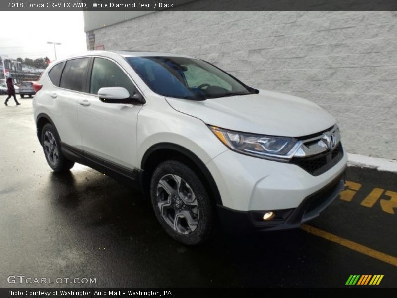 White Diamond Pearl / Black 2018 Honda CR-V EX AWD