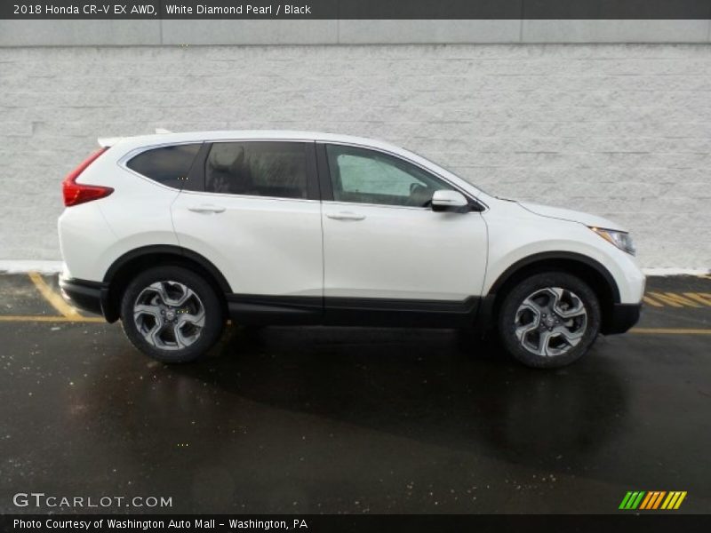 White Diamond Pearl / Black 2018 Honda CR-V EX AWD