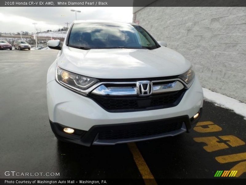 White Diamond Pearl / Black 2018 Honda CR-V EX AWD