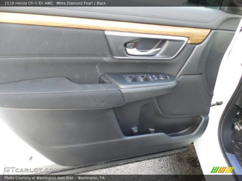 White Diamond Pearl / Black 2018 Honda CR-V EX AWD