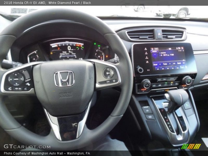 White Diamond Pearl / Black 2018 Honda CR-V EX AWD