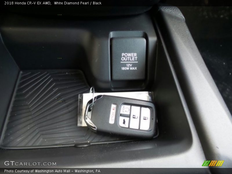 White Diamond Pearl / Black 2018 Honda CR-V EX AWD