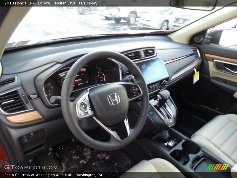 Molten Lava Pearl / Ivory 2018 Honda CR-V EX AWD