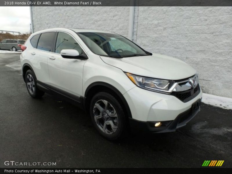White Diamond Pearl / Black 2018 Honda CR-V EX AWD