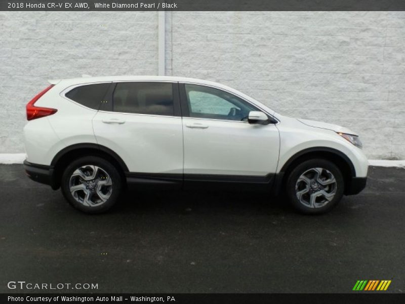 White Diamond Pearl / Black 2018 Honda CR-V EX AWD